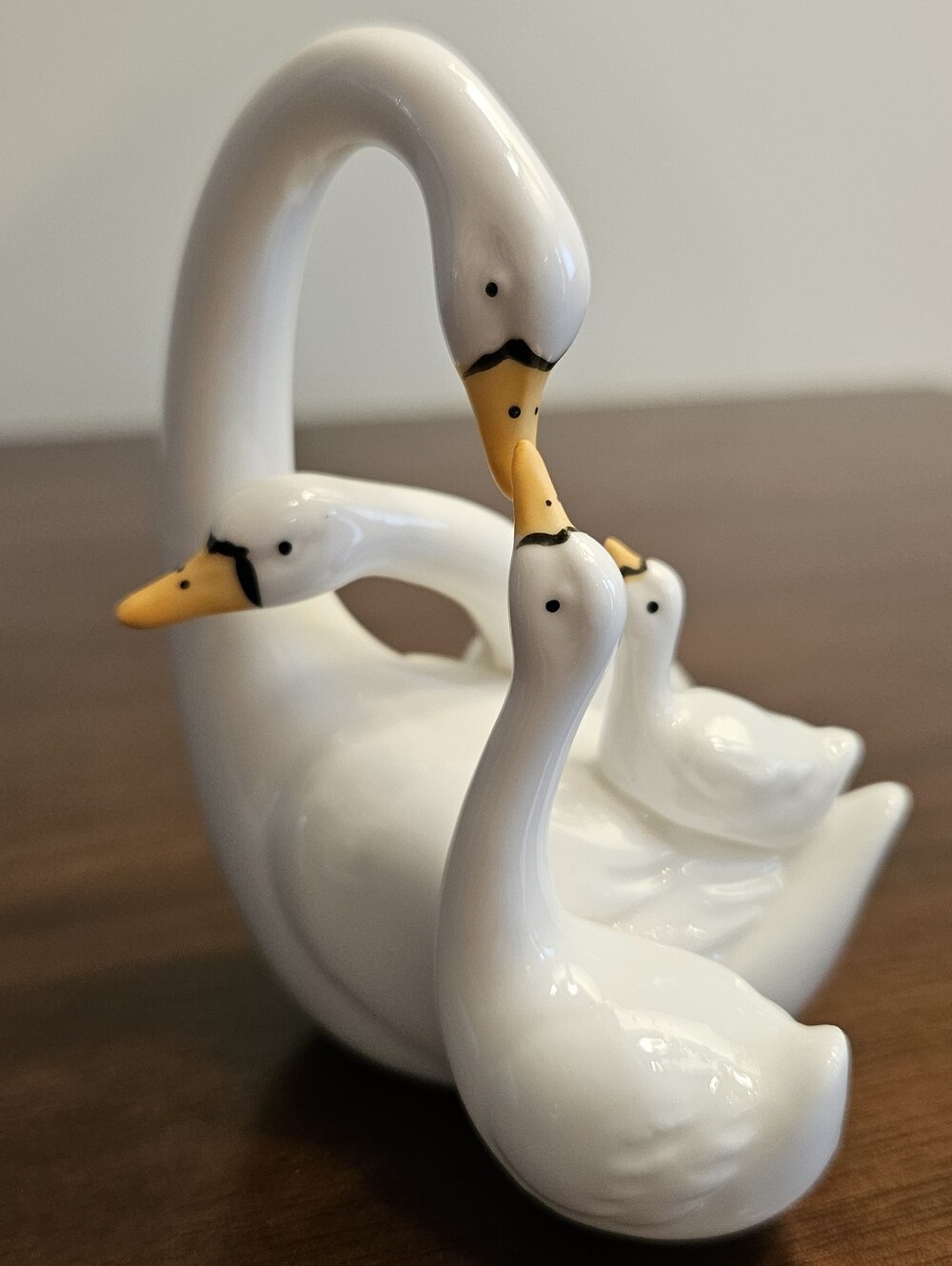 Vintage Royal Ascot Bone China Swan Family Figurine